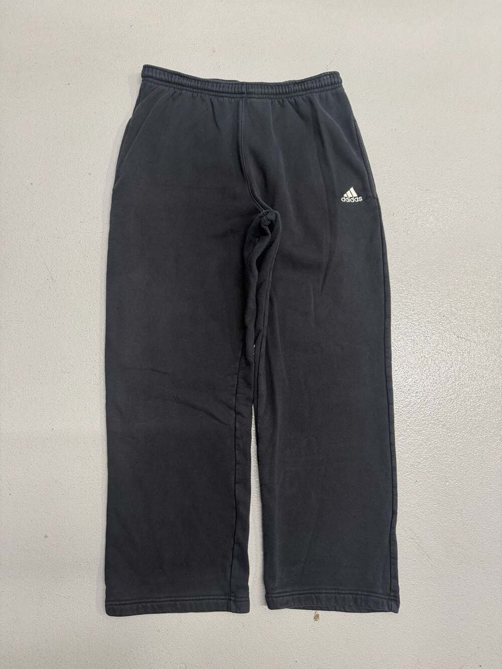 Vintage 00s Black Adidas Essentials Fleece Wide Leg Sweatpants